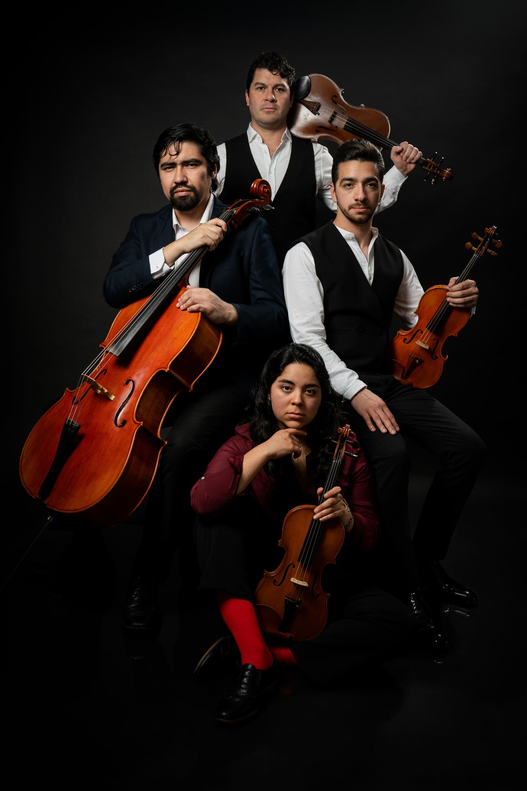 Antiguas Vanguardias: Abigail, Jesús, Flavio y Luis con sus instrumentos